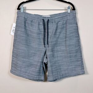 Penguin NWT Dark Sapphire Gray Blue Striped Drawstring Shorts Men Size Large